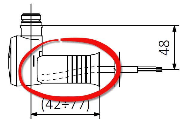 Kabelblende fuer Heizpatrone MEG, MOA, DRY, SEC