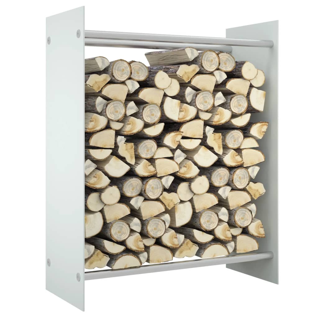 vidaXL Firewood rack white 80x35x100 cm tempered glass