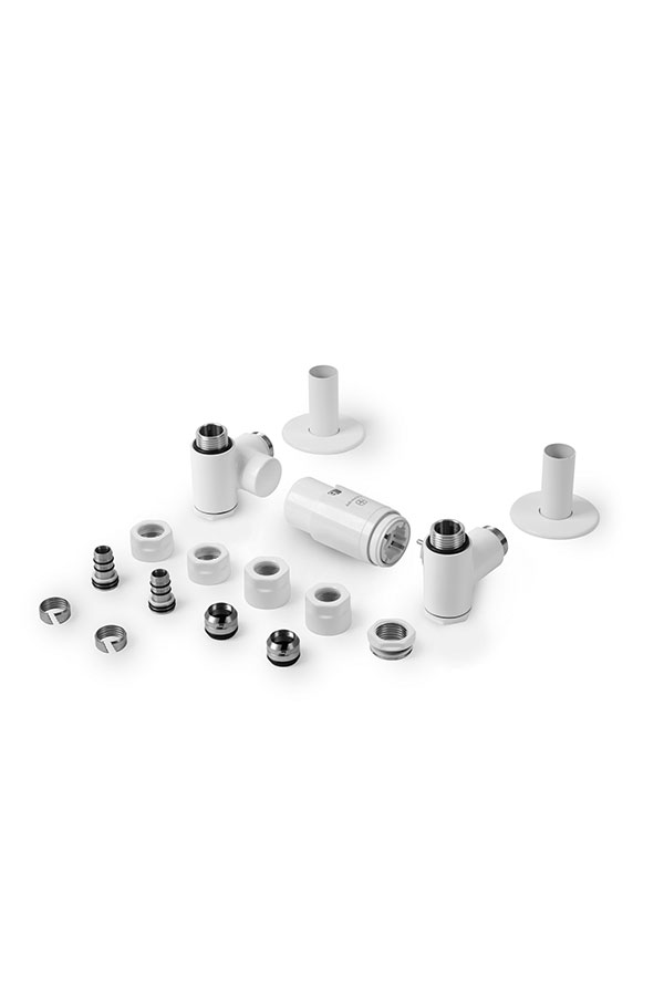 Integra ALL IN ONE - Set Winkeleck-Thermostatventil Rechts Weiß glänzend