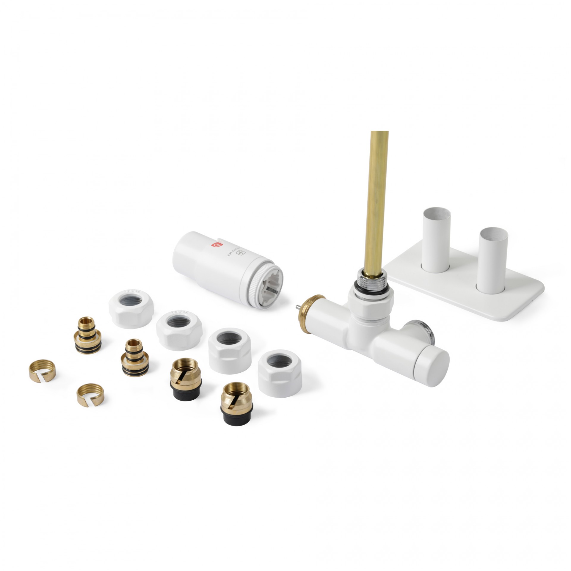 UNICO - Set Lanzen-Thermostatverbundeckventil S96 - weiß matt