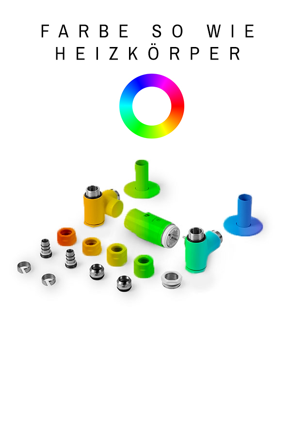 INTEGRA - Set Winkeleck-Thermostatventil rechts - mit Anschluss Heizpatrone