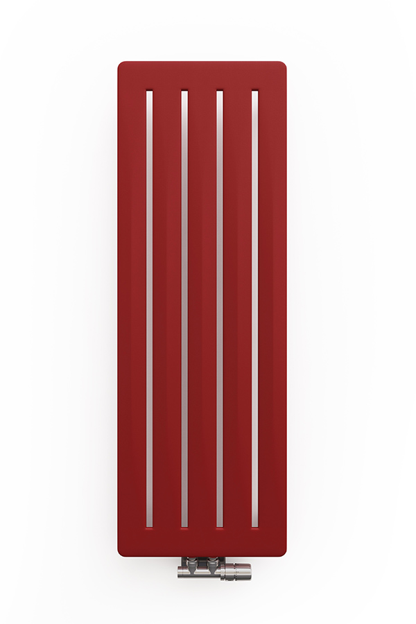 vertikaler Designheizkörper Aero V, Metallic Red, frontal