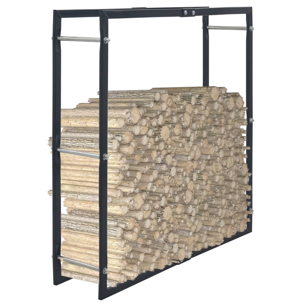 vidaXL Brennholzregal Schwarz 100×25×100 cm Stahl