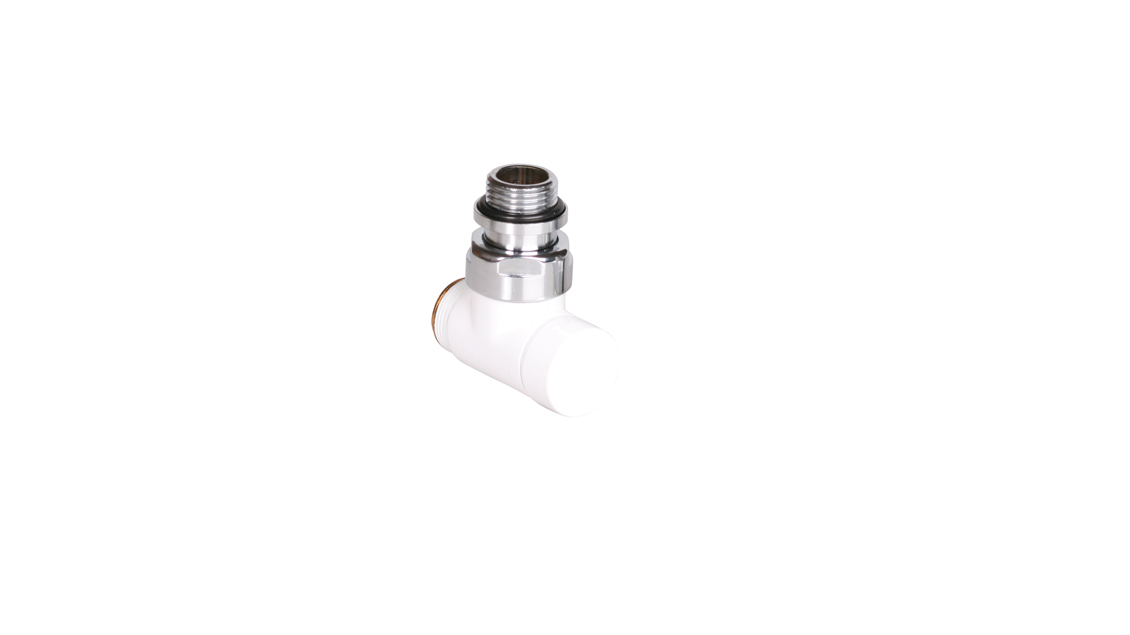 Absperrventil mit intergriertem T-Stueck CYLINDER  GZ 1/2"-GW 1/2"-GZ 24-19  Links-Weiss