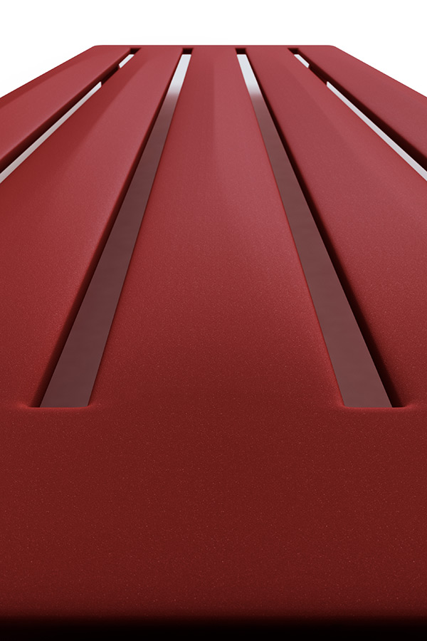 vertikaler Designheizkörper Aero V, Metallic Red, Detail