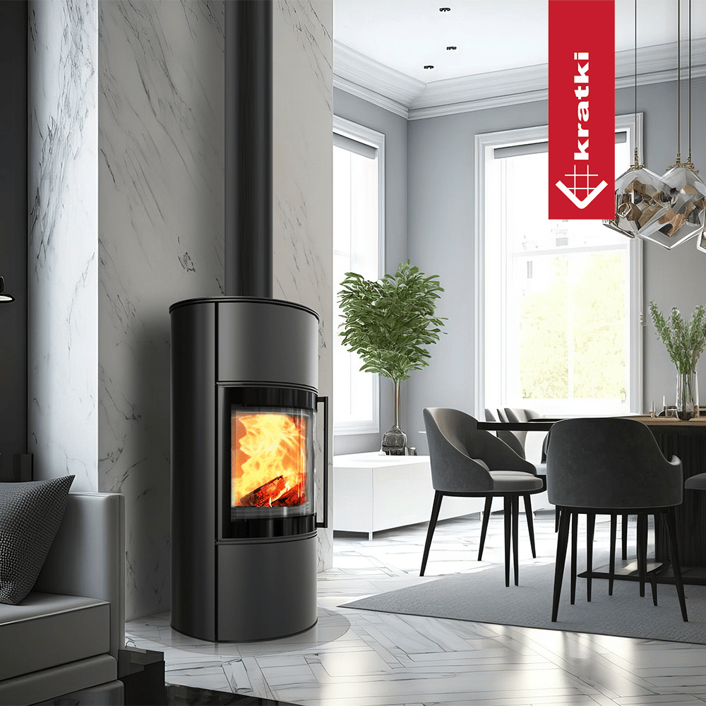 Kaminofen BJORN 10 kW Ø 150 - selbstschließend - hoch