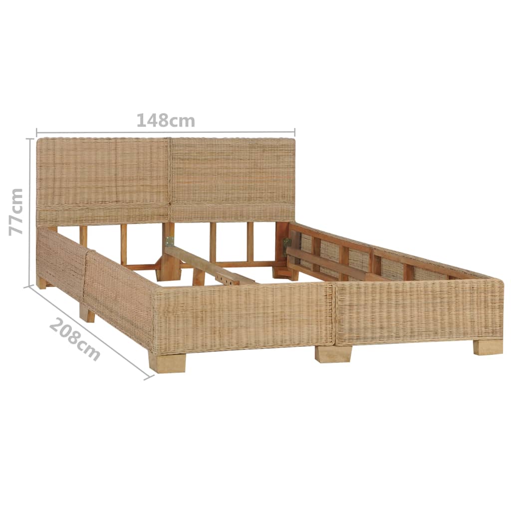 vidaXL Bettrahmen Rattan Handgeflochten 140x200 cm
