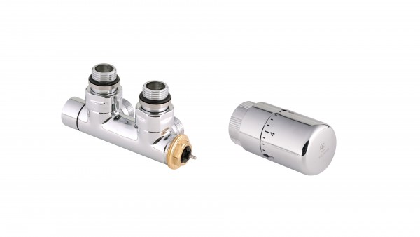 Thermostat-Durchgangsventil 50 mm CYLINDER GZ 1/2"-GZ 24-19 Rechts-Silber