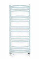 Handtuch Heizkörper Farbe Handtuch Heizkörper Farbe Pastel Blue an der Wand mit Thermostatventil
