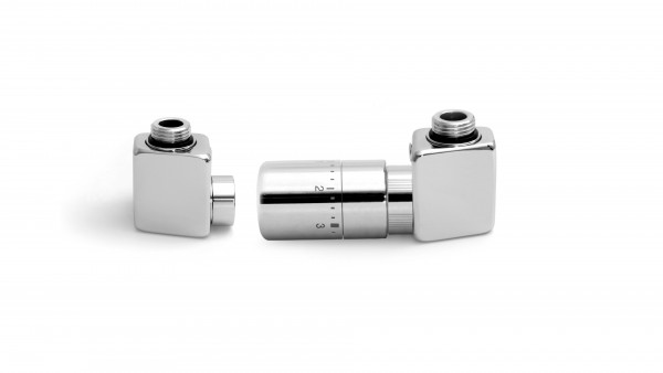 Set Winkeleck-Thermostatventil DEXTER GZ 1/2"-Durchm. 16x2, Durchm. 15 Rechts-Weiss