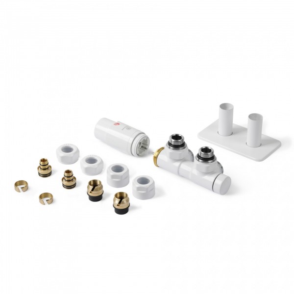 TWINS - Set Thermostat-Verbundeckventil - links - weiß glänzend