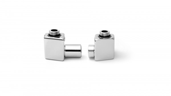 Set Winkeleck-Regelventil DEXTER GZ 1/2" - Durchm. 16x2, Durchm. 15 Links-Weiss