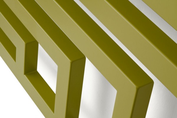 horizontaler horizontaler Design-Heizkörper Angus H, frontal, Farbe Green Apple